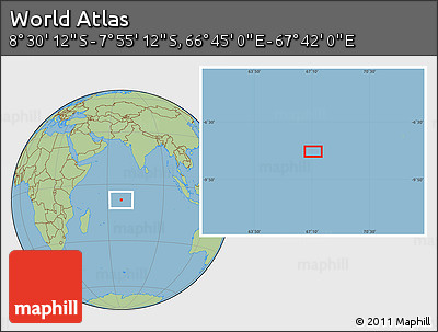 Savanna Style Location Map of the Area around 8° 12' 42" S, 67° 13' 29" E