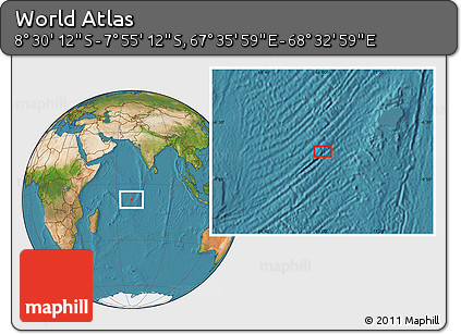 Satellite Location Map of the Area around 8° 12' 42" S, 68° 4' 29" E