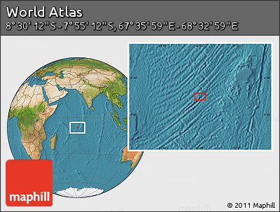 Satellite Location Map of the Area around 8° 12' 42" S, 68° 4' 29" E