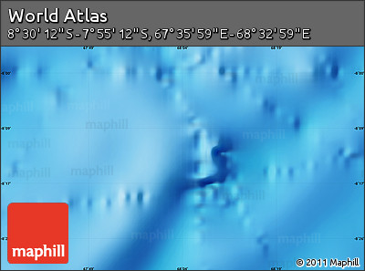Physical Map of the Area around 8° 12' 42" S, 68° 4' 29" E