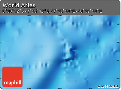 Physical Map of the Area around 8° 12' 42" S, 68° 4' 29" E