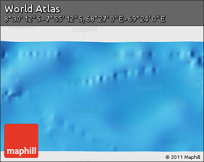 Physical 3D Map of the Area around 8° 12' 42" S, 68° 55' 30" E