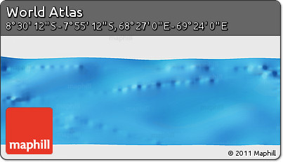 Shaded Relief Panoramic Map of the Area around 8° 12' 42" S, 68° 55' 30" E