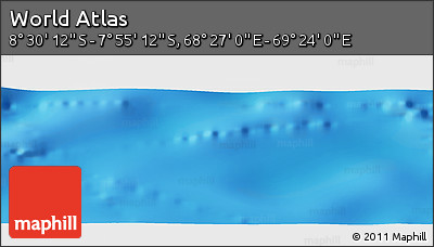Shaded Relief Panoramic Map of the Area around 8° 12' 42" S, 68° 55' 30" E