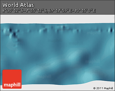 Satellite 3D Map of the Area around 8° 12' 42" S, 69° 46' 30" E