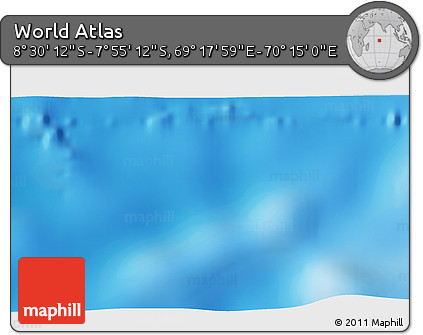 Shaded Relief 3D Map of the Area around 8° 12' 42" S, 69° 46' 30" E