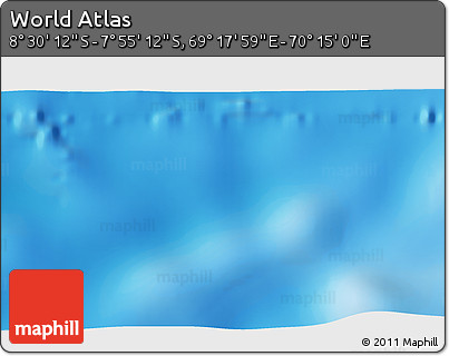 Shaded Relief 3D Map of the Area around 8° 12' 42" S, 69° 46' 30" E