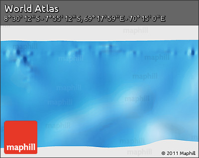 Shaded Relief 3D Map of the Area around 8° 12' 42" S, 69° 46' 30" E