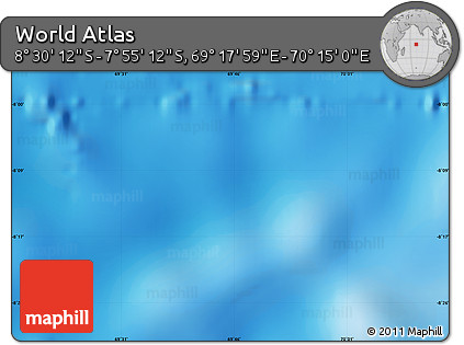 Physical Map of the Area around 8° 12' 42" S, 69° 46' 30" E