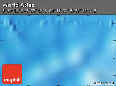 Physical Map of the Area around 8° 12' 42" S, 69° 46' 30" E