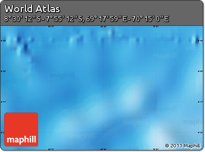 Physical Map of the Area around 8° 12' 42" S, 69° 46' 30" E