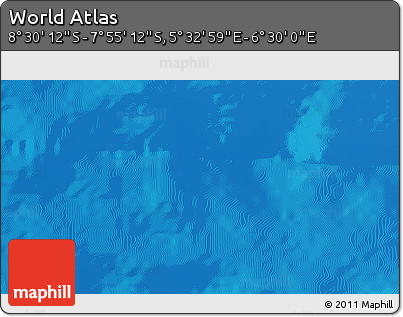 Physical 3D Map of the Area around 8° 12' 42" S, 6° 1' 30" E