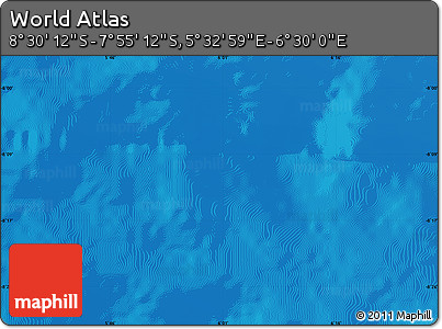 Physical Map of the Area around 8° 12' 42" S, 6° 1' 30" E