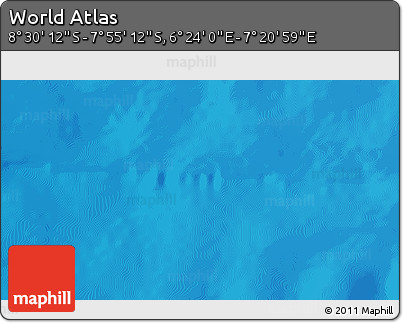 Shaded Relief 3D Map of the Area around 8° 12' 42" S, 6° 52' 30" E
