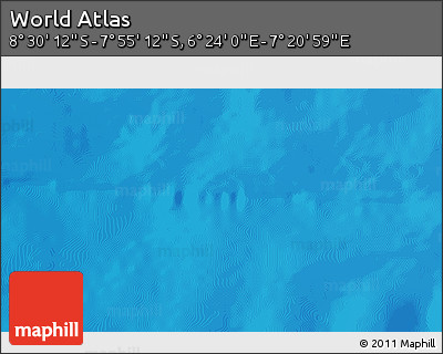 Shaded Relief 3D Map of the Area around 8° 12' 42" S, 6° 52' 30" E