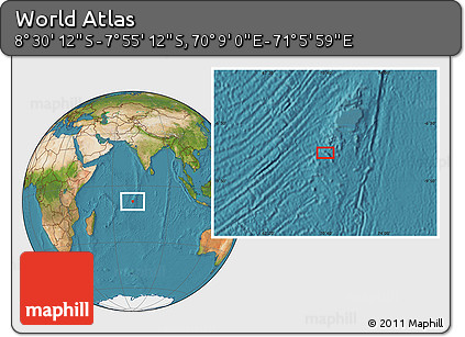 Satellite Location Map of the Area around 8° 12' 42" S, 70° 37' 30" E