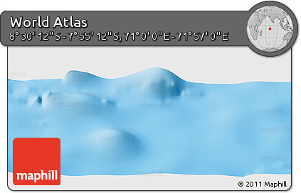 Shaded Relief Panoramic Map of the Area around 8° 12' 42" S, 71° 28' 29" E