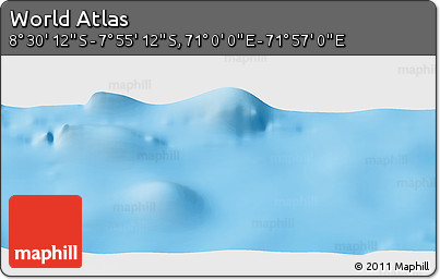 Shaded Relief Panoramic Map of the Area around 8° 12' 42" S, 71° 28' 29" E