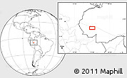 Blank Location Map of the area around 8° 12' 42" S, 71° 19' 29" W