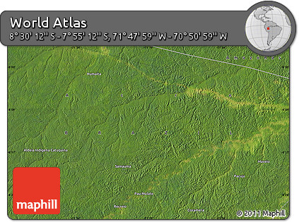 Satellite Map of the Area around 8° 12' 42" S, 71° 19' 29" W
