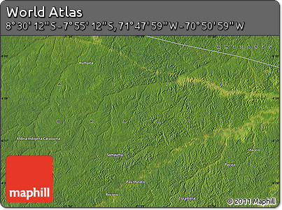 Satellite Map of the Area around 8° 12' 42" S, 71° 19' 29" W
