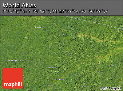Satellite Map of the Area around 8° 12' 42" S, 71° 19' 29" W