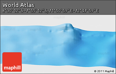 Shaded Relief Panoramic Map of the Area around 8° 12' 42" S, 72° 19' 29" E
