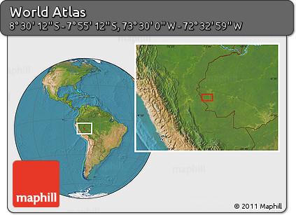 Satellite Location Map of the Area around 8° 12' 42" S, 73° 1' 30" W