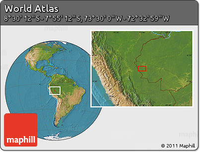 Satellite Location Map of the Area around 8° 12' 42" S, 73° 1' 30" W