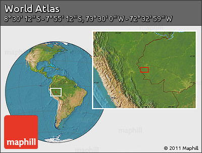 Satellite Location Map of the Area around 8° 12' 42" S, 73° 1' 30" W