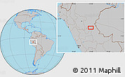 Gray Location Map of the area around 8° 12' 42" S, 74° 43' 29" W