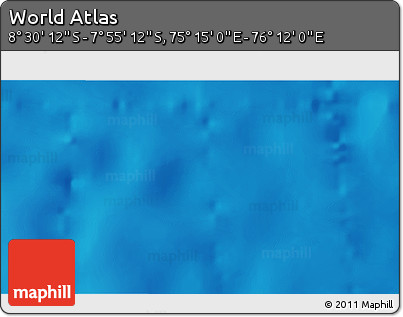 Physical 3D Map of the Area around 8° 12' 42" S, 75° 43' 29" E