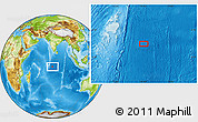 Physical Location Map of the area around 8° 12' 42" S, 75° 43' 29" E