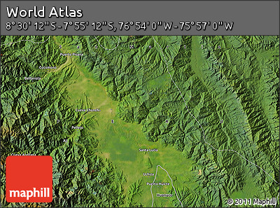 Satellite Map of the Area around 8° 12' 42" S, 76° 25' 30" W