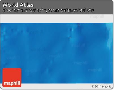 Shaded Relief 3D Map of the Area around 8° 12' 42" S, 78° 16' 30" E