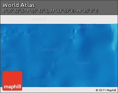 Shaded Relief 3D Map of the Area around 8° 12' 42" S, 78° 16' 30" E
