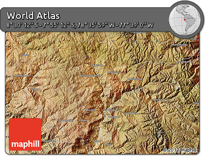 Satellite Map of the Area around 8° 12' 42" S, 78° 7' 30" W