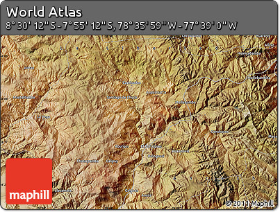 Satellite Map of the Area around 8° 12' 42" S, 78° 7' 30" W