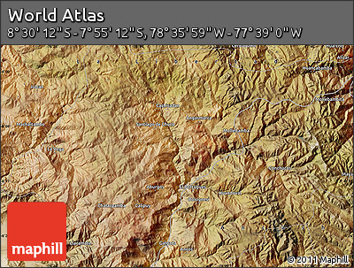 Satellite Map of the Area around 8° 12' 42" S, 78° 7' 30" W