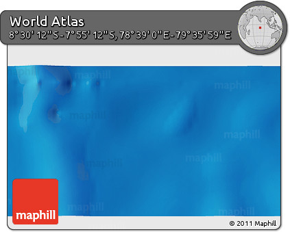 Shaded Relief 3D Map of the Area around 8° 12' 42" S, 79° 7' 30" E
