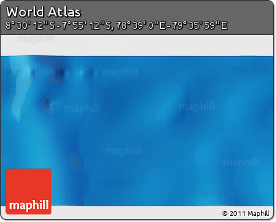 Shaded Relief 3D Map of the Area around 8° 12' 42" S, 79° 7' 30" E
