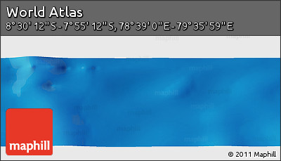 Physical Panoramic Map of the Area around 8° 12' 42" S, 79° 7' 30" E