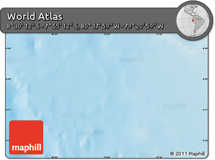 Physical Map of the Area around 8° 12' 42" S, 79° 49' 29" W