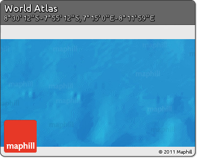Shaded Relief 3D Map of the Area around 8° 12' 42" S, 7° 43' 29" E