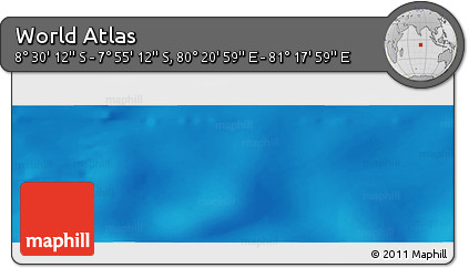 Shaded Relief Panoramic Map of the Area around 8° 12' 42" S, 80° 49' 29" E