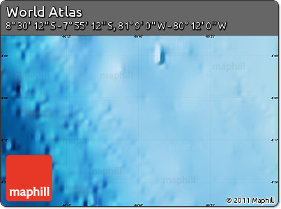 Physical Map of the Area around 8° 12' 42" S, 80° 40' 30" W