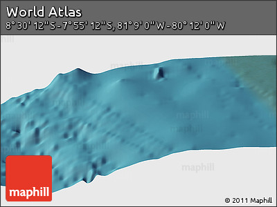 Satellite Panoramic Map of the Area around 8° 12' 42" S, 80° 40' 30" W