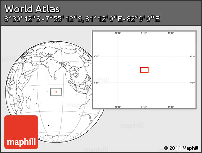 Blank Location Map of the Area around 8° 12' 42" S, 81° 40' 30" E