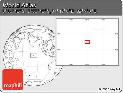 Blank Location Map of the Area around 8° 12' 42" S, 81° 40' 30" E
