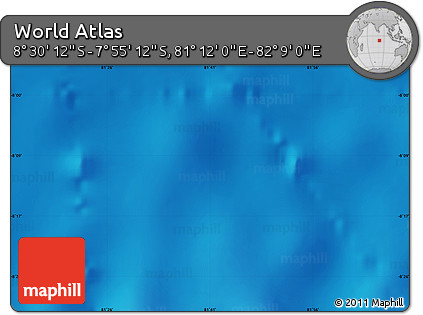 Physical Map of the Area around 8° 12' 42" S, 81° 40' 30" E